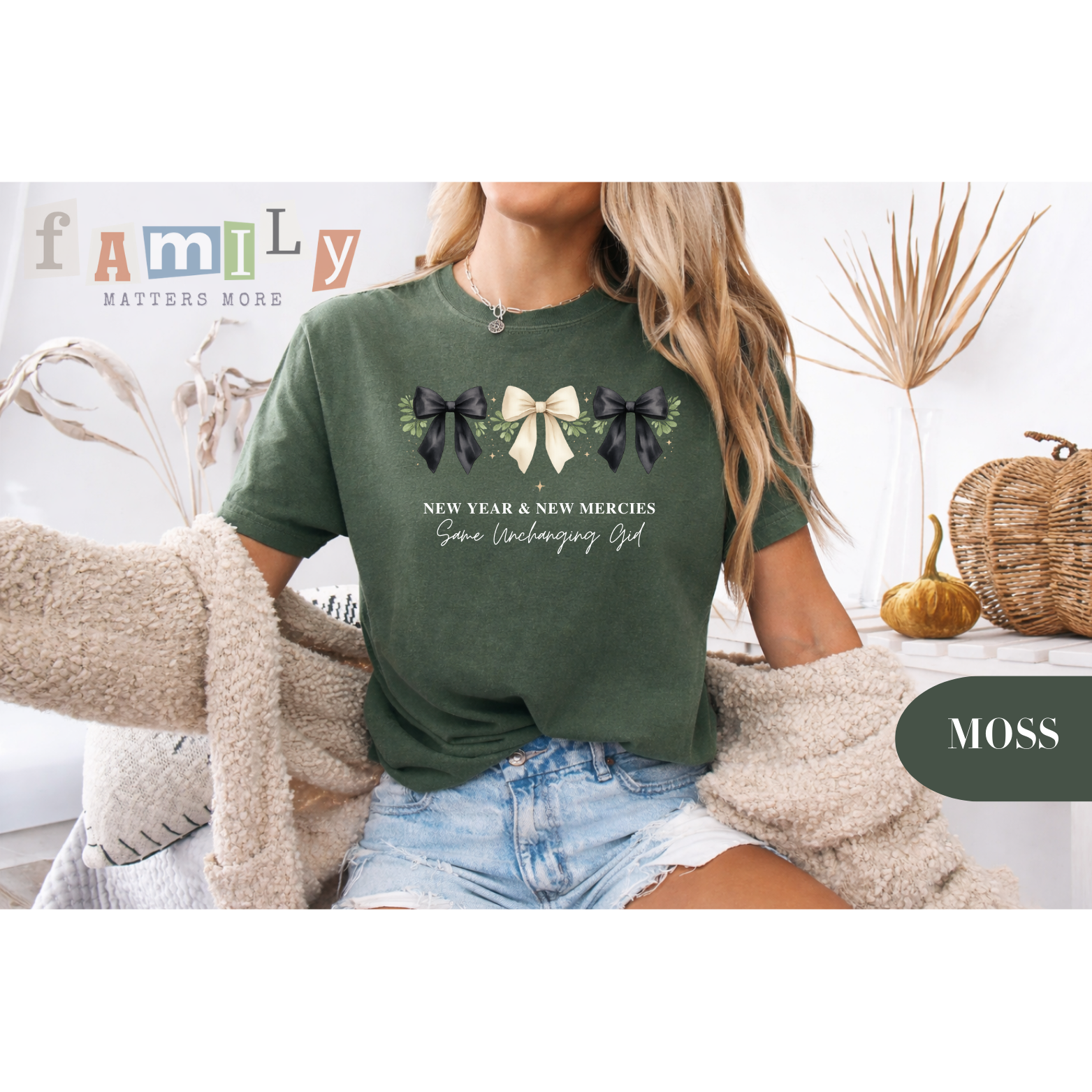 New Year & New Mercies Shirt, Same Unchanging God, Family Matching Comfort Colors 1717 Tee, Christian New Year Gift, Unisex Adult Youth
