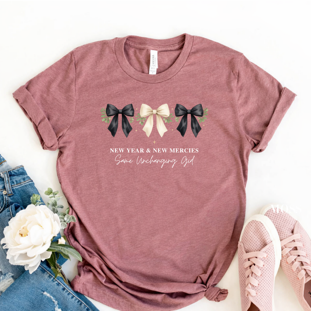New Year & New Mercies Shirt, Same Unchanging God, Family Matching Comfort Colors 1717 Tee, Christian New Year Gift, Unisex Adult Youth