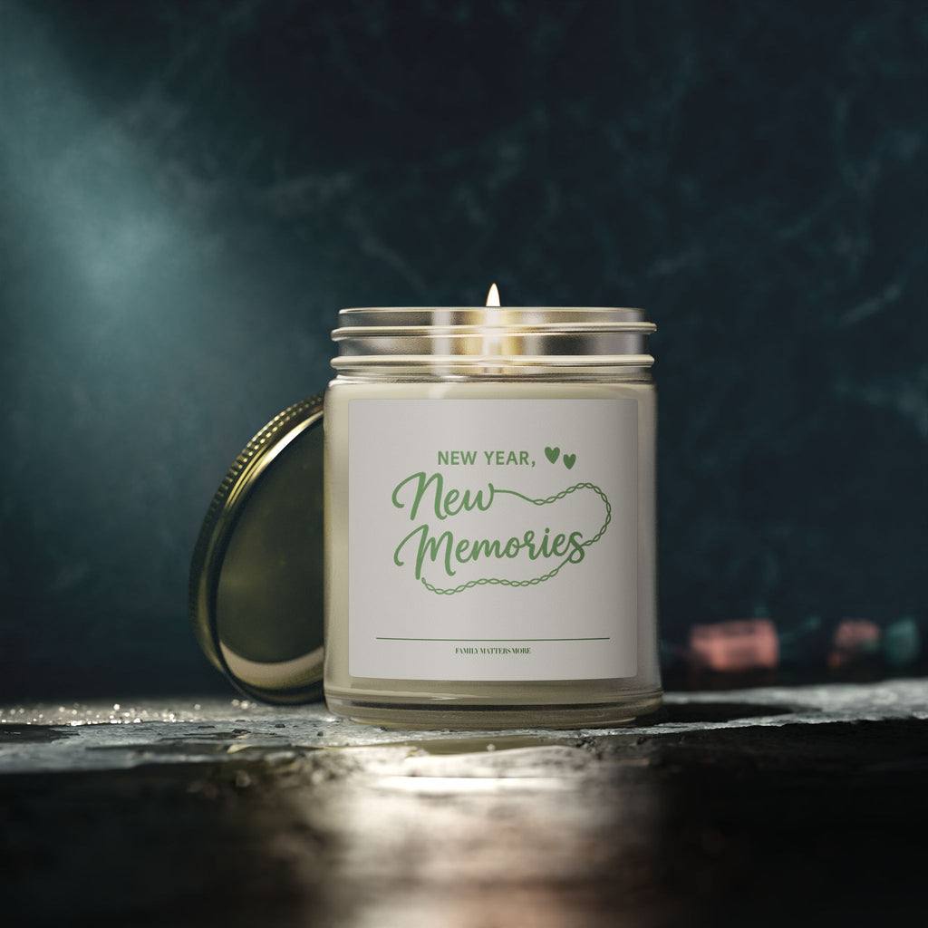 New Year New Memories Candle, Scented Soy Candle 4oz 9oz, New Years Eve Gift, Fresh Start Jar Candle, Holiday Decor