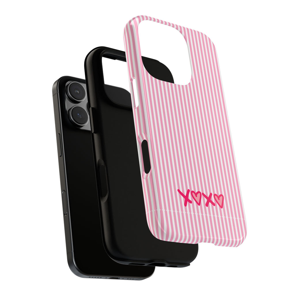 Galentines Day Pink Striped Lines phone case, Pink Stripe Iphone case | Tough Cases - Iphone, Samsung and Pixel Mobile cases
