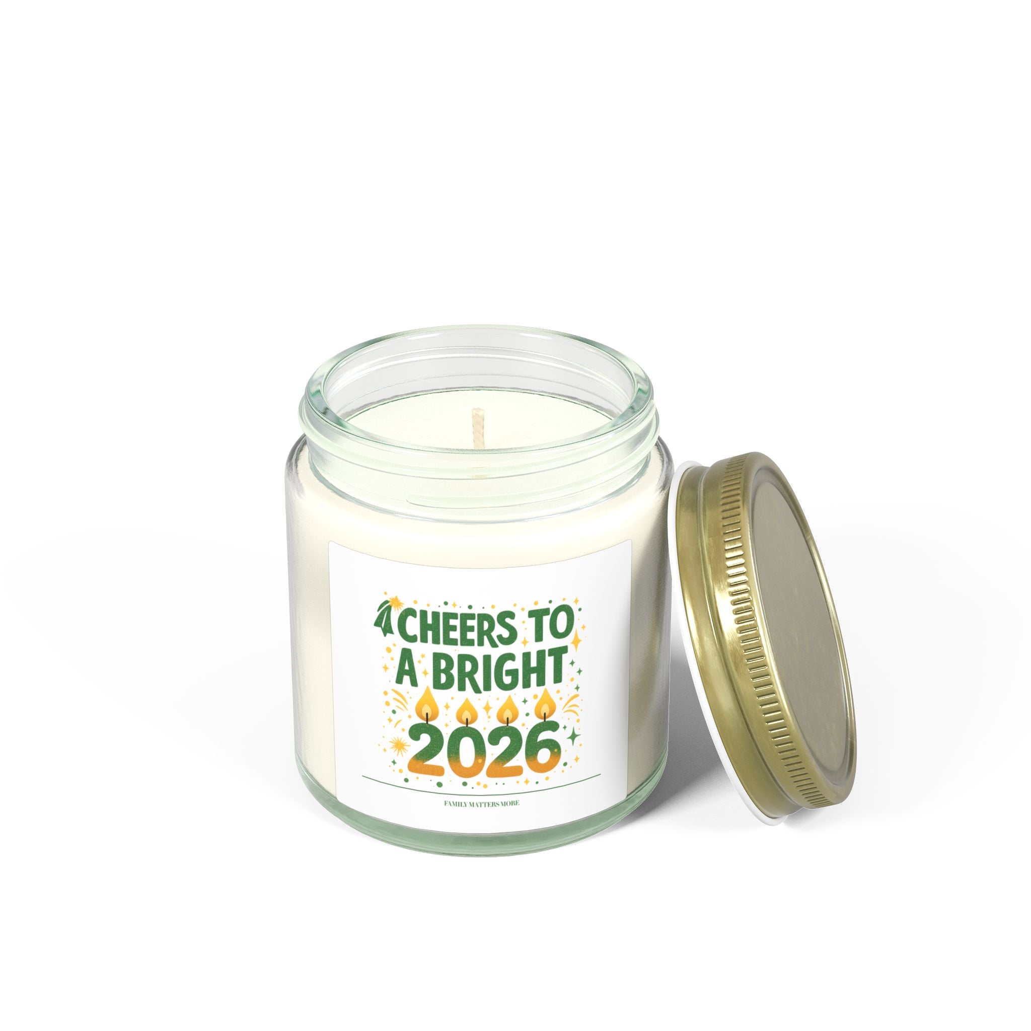 Cheers to a Bright 2026 Candle, Scented Soy Candle 4oz 9oz, Happy New Year Jar Candle, New Years Eve Gift