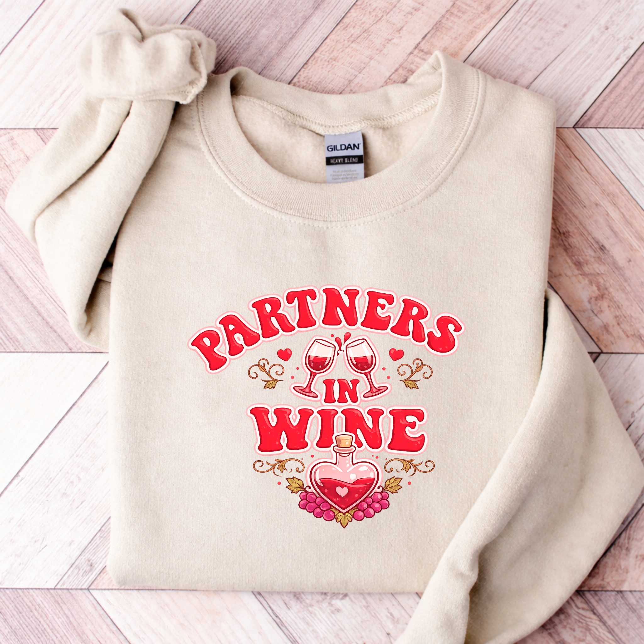 Partners in Wine Matching Crewneck Sweatshirt, BFF Outfit Oversized Sweatshirt, Best Friend Duo Gift