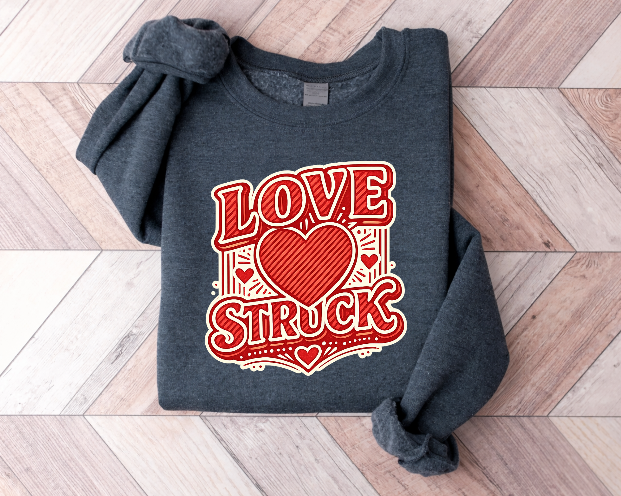 Love Struck Sweatshirt | Valentine’s Day Crewneck | Cute Heart Graphic Hoodie | Romantic Gift for Her Him | Couples Outfit