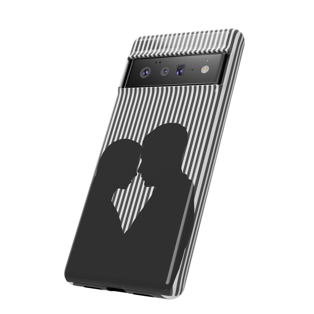 Silhouette Couple Phone Case | Galentines Day Striped Black and white phone case, Stripe Iphone case - Iphone, Samsung and Pixel Mobile case
