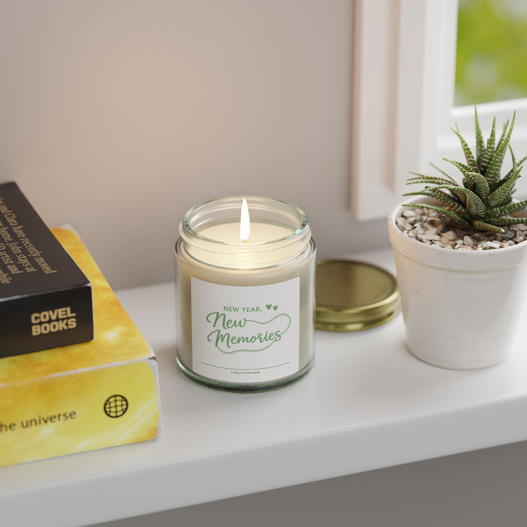 New Year New Memories Candle, Scented Soy Candle 4oz 9oz, New Years Eve Gift, Fresh Start Jar Candle, Holiday Decor