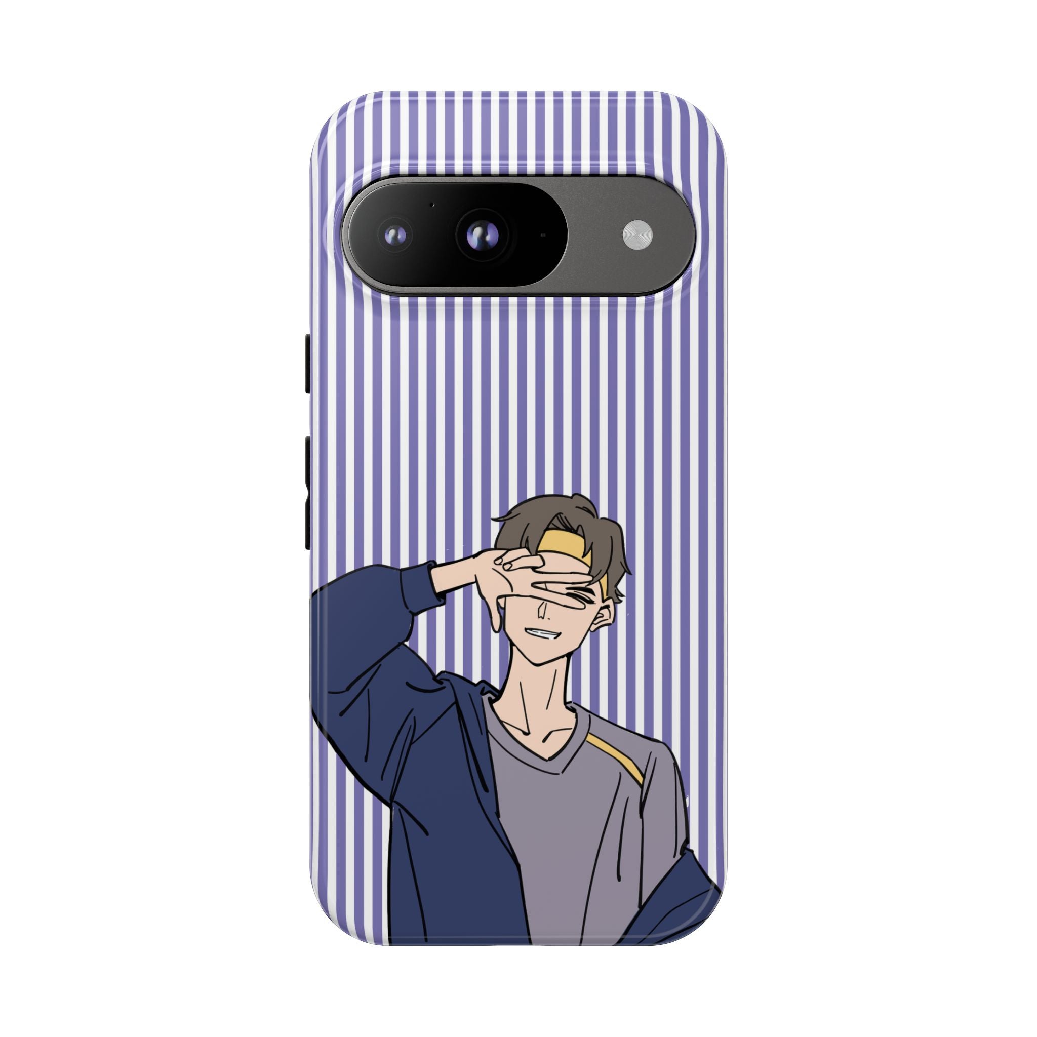 Casual Anime Guy Phone Case | Valentines Day Striped Lines phone case, Purple Stripe Iphone case - Iphone, Samsung and Pixel Mobile cases