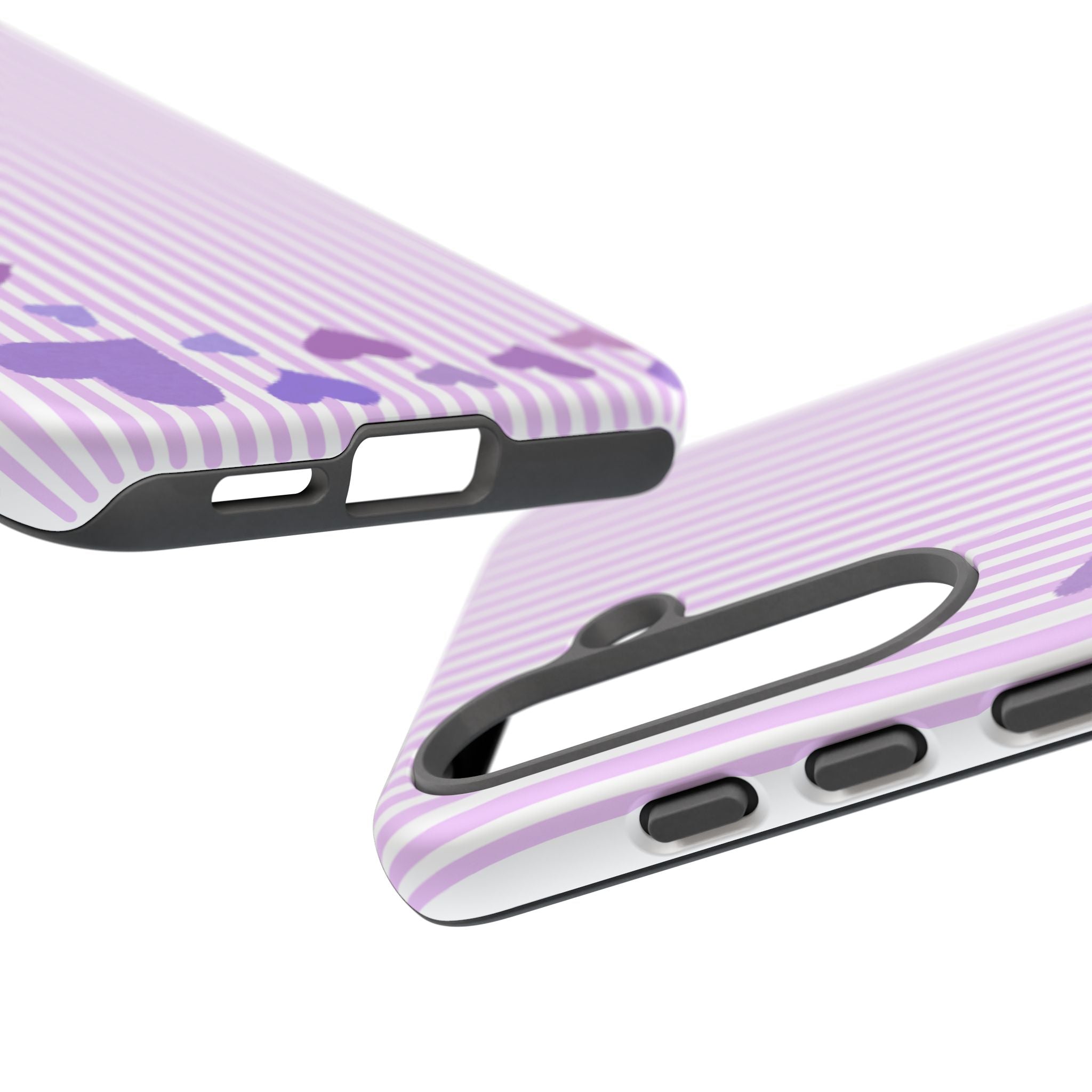 Valentines Day Striped hearts phone case, Purple Heart Floral Stripe Iphone case | Tough Cases - Iphone, Samsung and Pixel Mobile cases