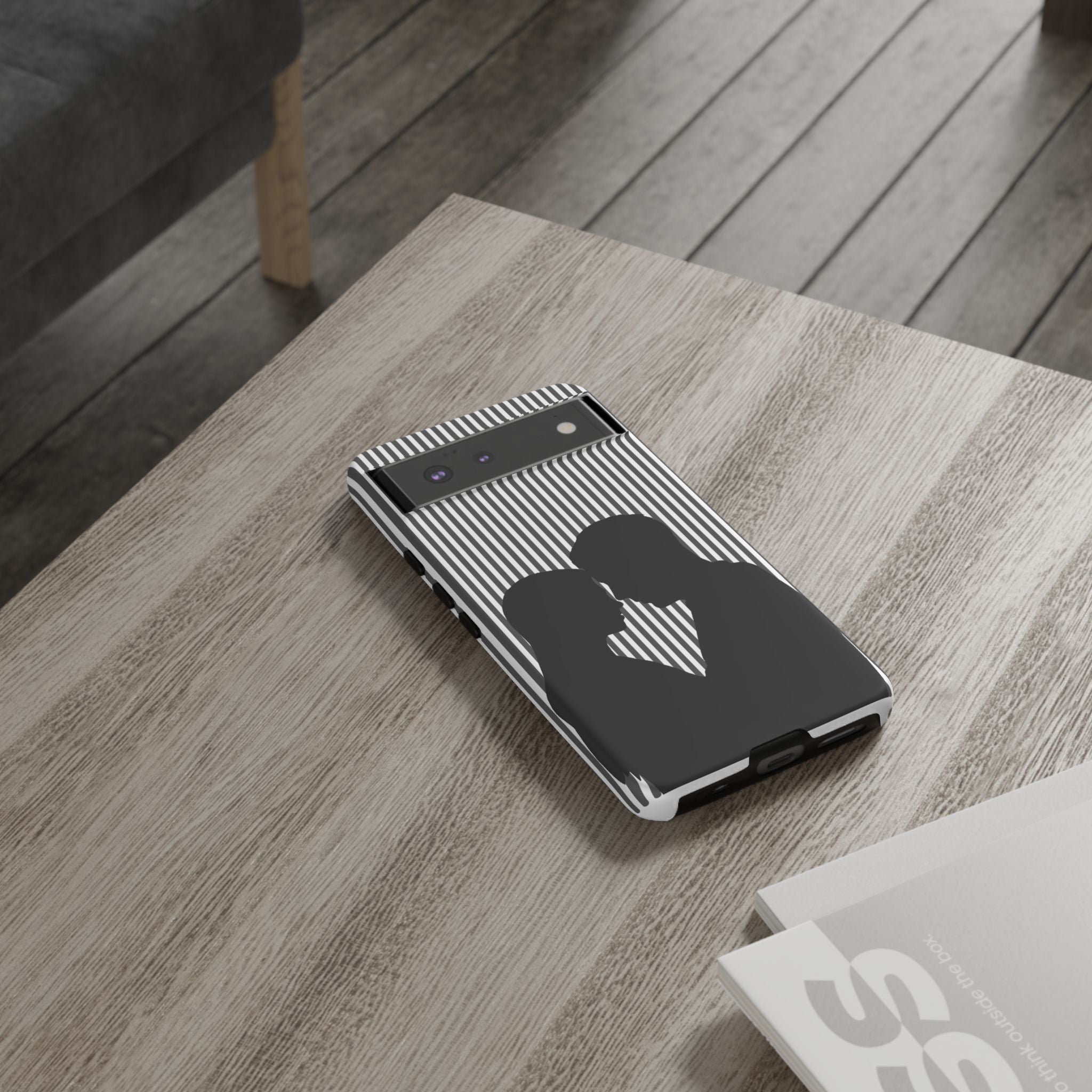 Silhouette Couple Phone Case | Galentines Day Striped Black and white phone case, Stripe Iphone case - Iphone, Samsung and Pixel Mobile case