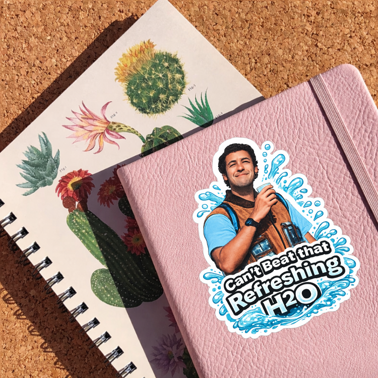 Refreshing H2O Funny Sticker | Water Lover Vinyl Decal | Hydration Humor Sticker | Outdoor Adventure Water Quote