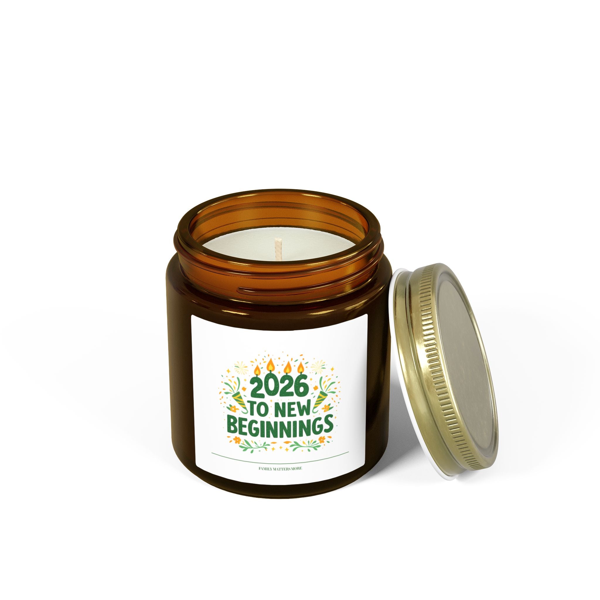 2026 To New Beginnings Candle, Happy New Year Scented Soy Candle 4oz 9oz, Hand Poured Jar, NYE Gift