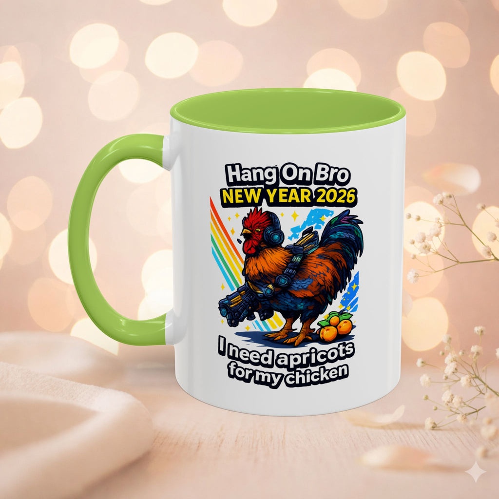 Hang On Bro 2026 Apricots Mug, Funny Rooster Gamer Coffee Mug 15oz Accent Cup, Arc Raiders Inspired Gift for Brother