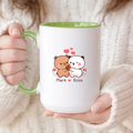 Personalized Cute Couple Mug, Custom Name Love Mug, Kawaii Bear Couple Coffee Mug, Valentine Gift for Her Him, Anniversary Gift, Boyfriend Girlfriend Mug, Cute Valentine Cup