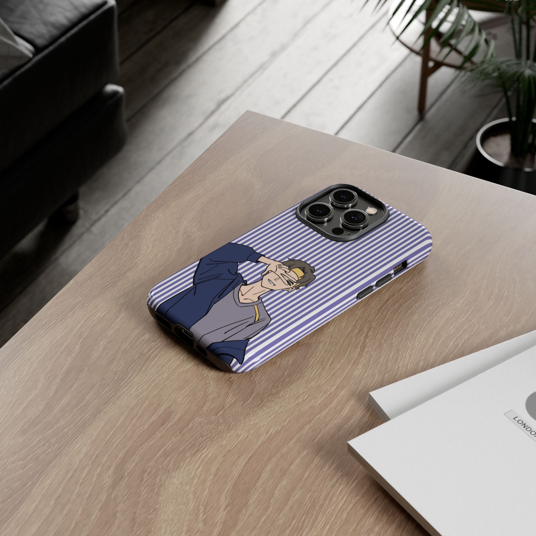 Casual Anime Guy Phone Case | Valentines Day Striped Lines phone case, Purple Stripe Iphone case - Iphone, Samsung and Pixel Mobile cases