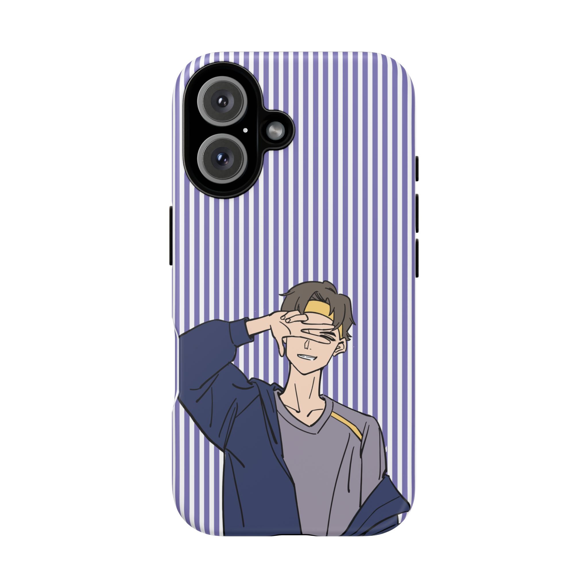 Casual Anime Guy Phone Case | Valentines Day Striped Lines phone case, Purple Stripe Iphone case - Iphone, Samsung and Pixel Mobile cases