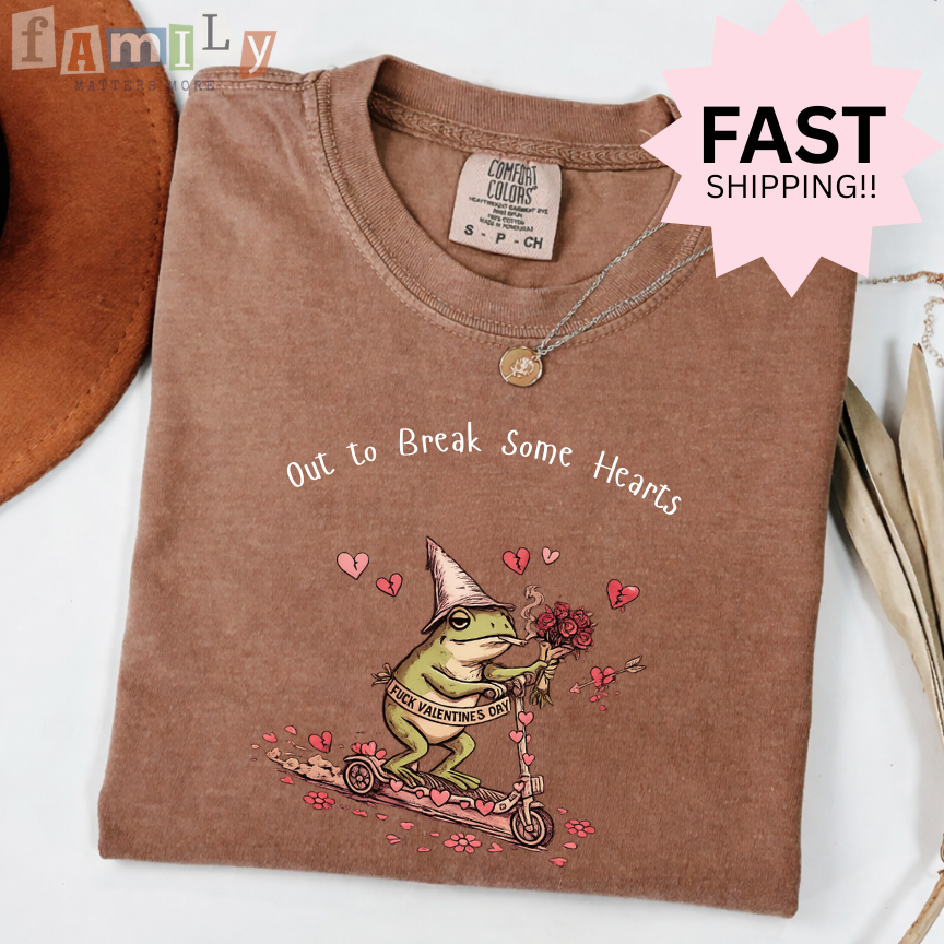 Out to Break Some Hearts Shirt, Funny Valentines Frog Tee, Inappropriate Aba Shirt, Offensive Stupid Unwearable T-Shirt