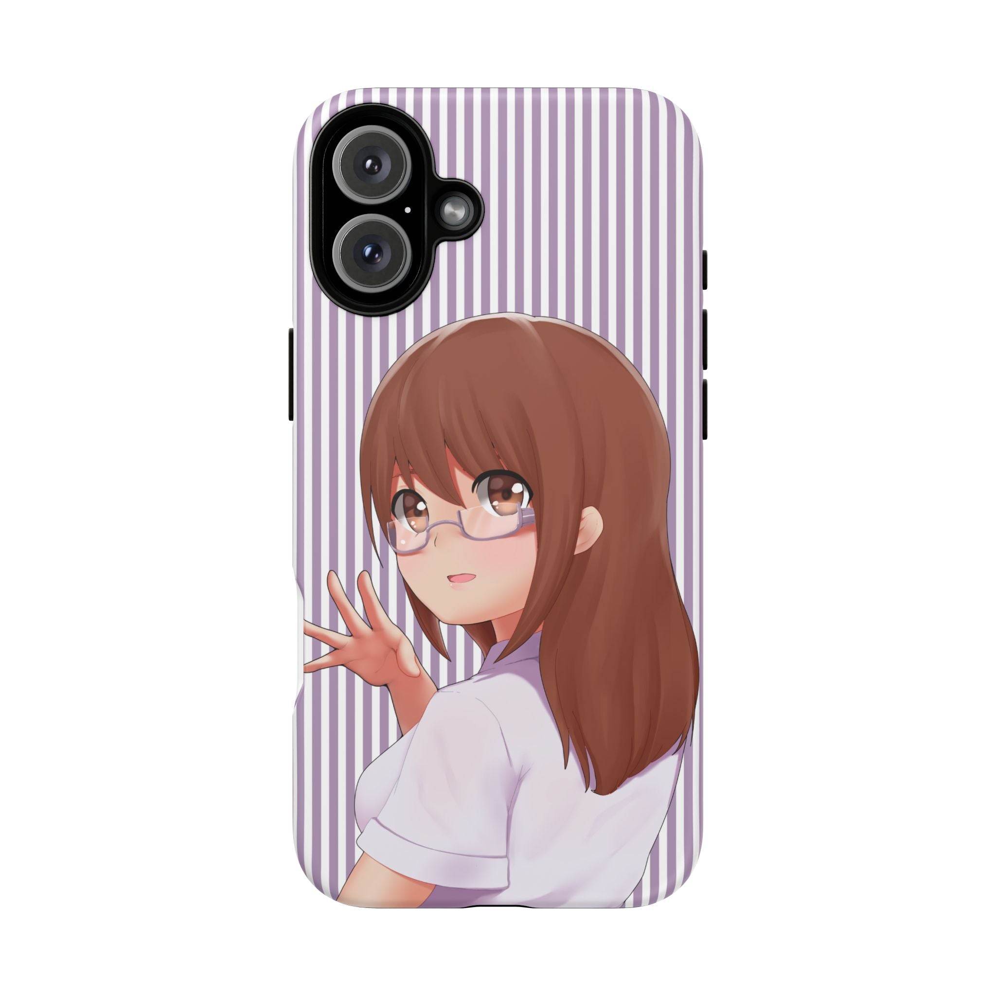 Galentines Day Striped lines mobile case, Glasses Anime Girl Stripe Iphone case | Tough Cases - Iphone, Samsung and Pixel Mobile cases