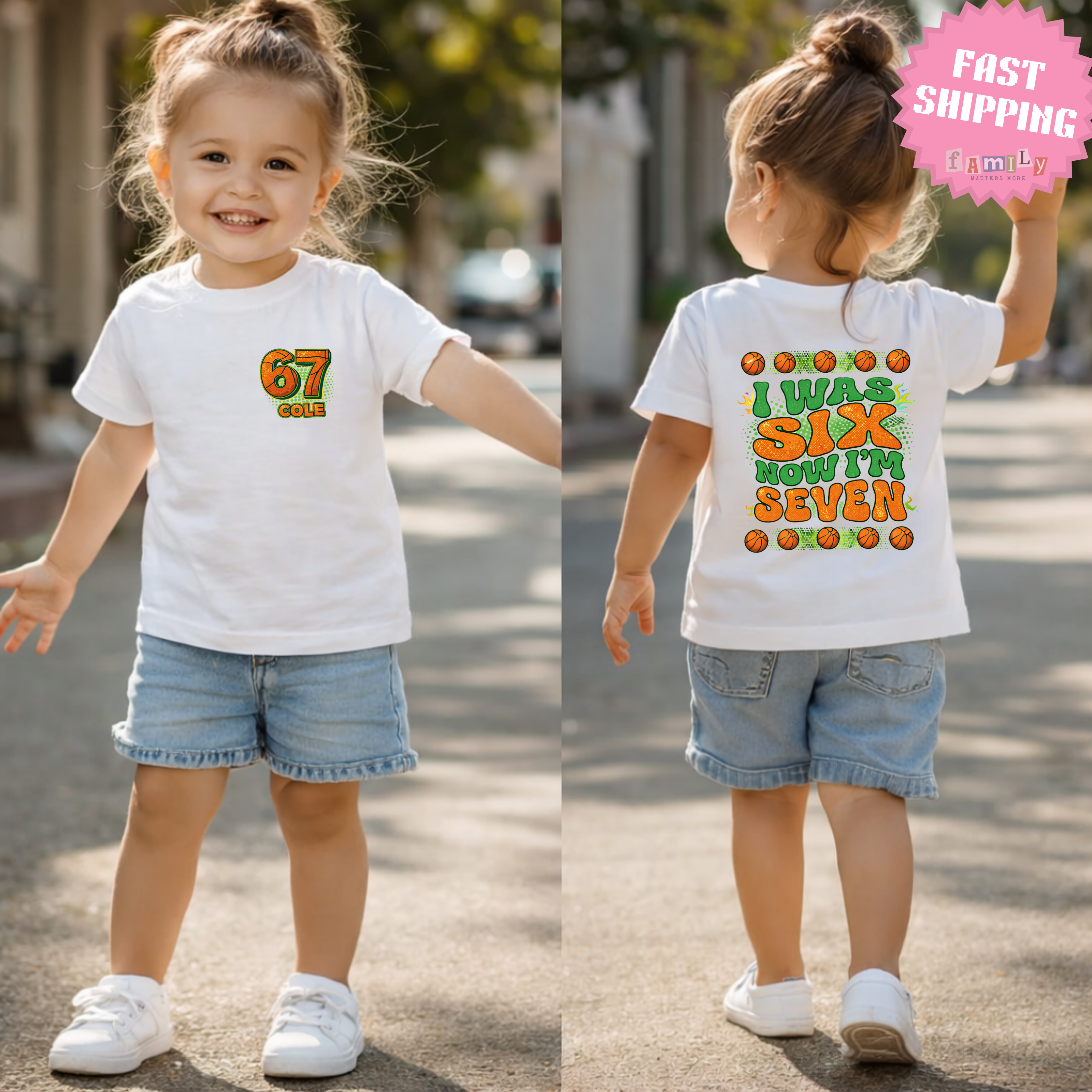 I Was 6 Now I’m 7 Baseball Birthday Shirt, Personalized Name 7th Birthday Boy & girl Tee, Youth Kids Sports Party Gift, Custom Age