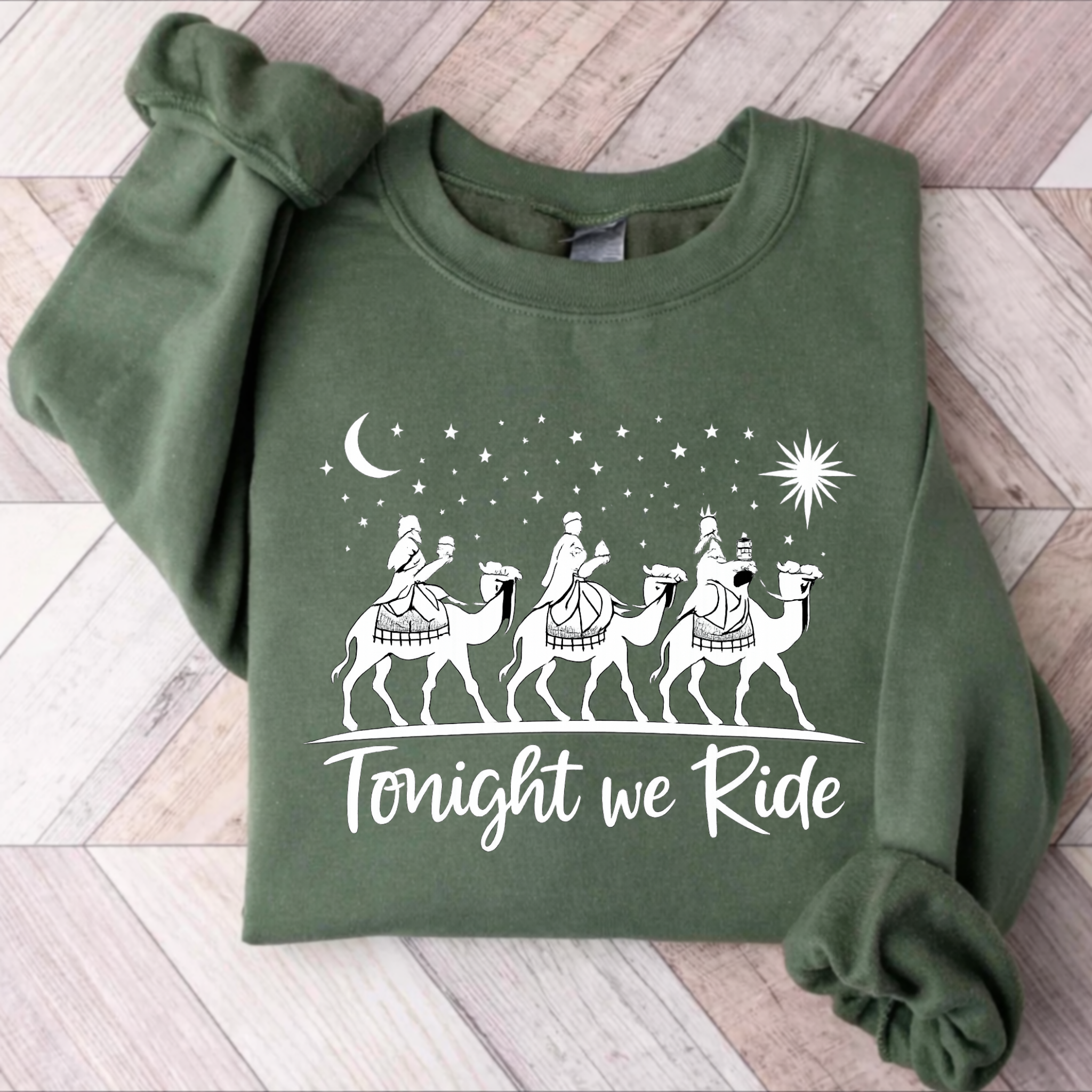 Tonight We Ride Sweatshirt Hoodie, Three Wise Men Crewneck, Epiphany Shirt, Nativity Magi Camel Graphic, Christian Christmas Sweatshirt, Unisex Adult Youth Holiday Gift