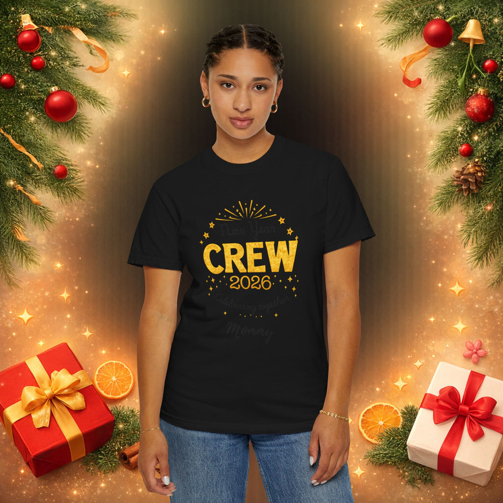 Custom 2026 New Year Family Crew Shirts, Personalized Names, Matching Holiday Tee for Christmas & New Year’s Eve