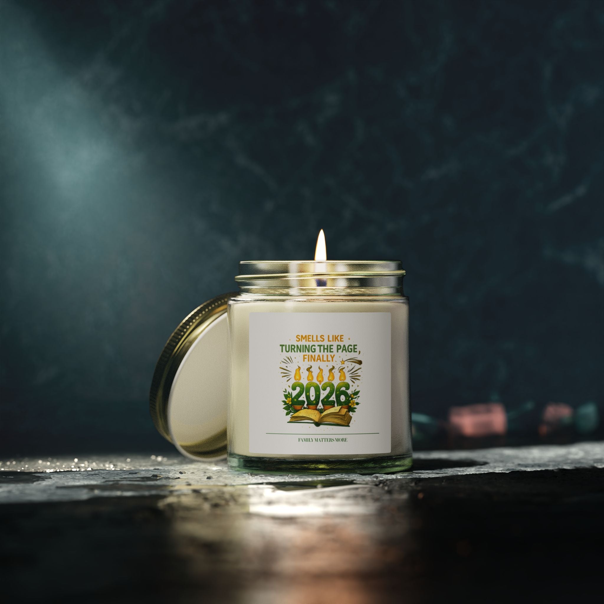 Smells Like Turning The Page Finally Candle, Funny 2026 New Year Soy Candle 4oz 9oz, Book Lover Gift, Scented Jar