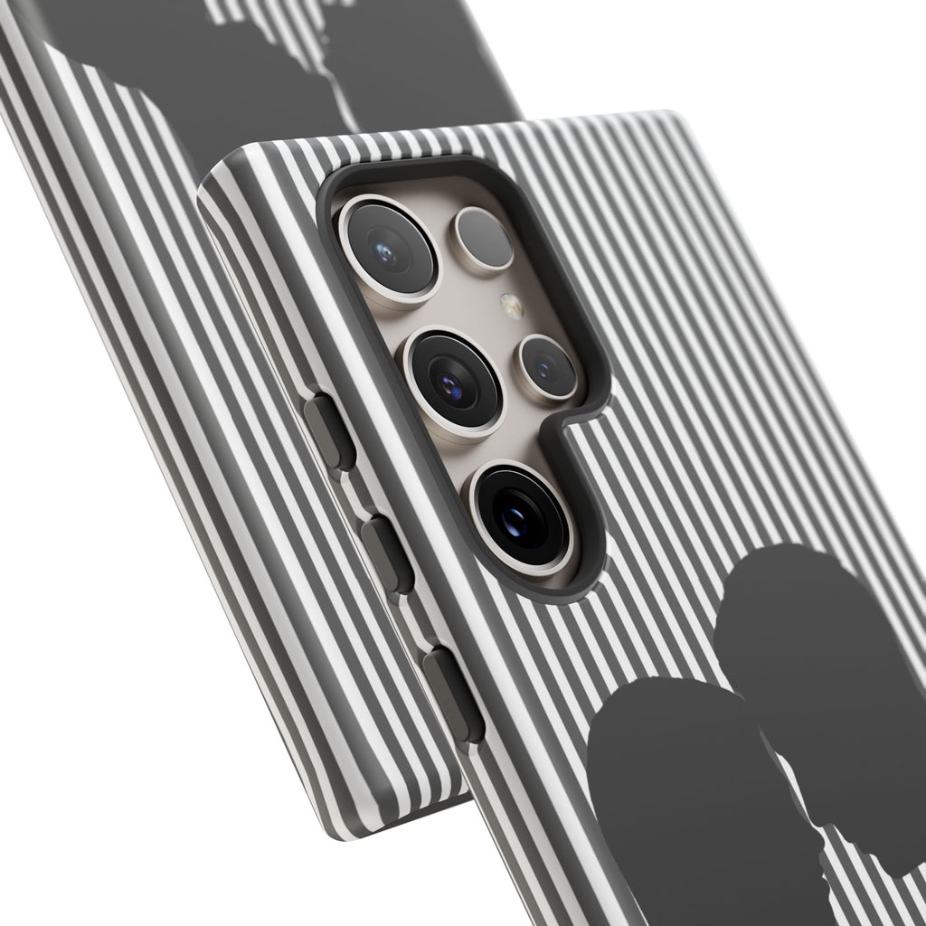 Silhouette Couple Phone Case | Galentines Day Striped Black and white phone case, Stripe Iphone case - Iphone, Samsung and Pixel Mobile case