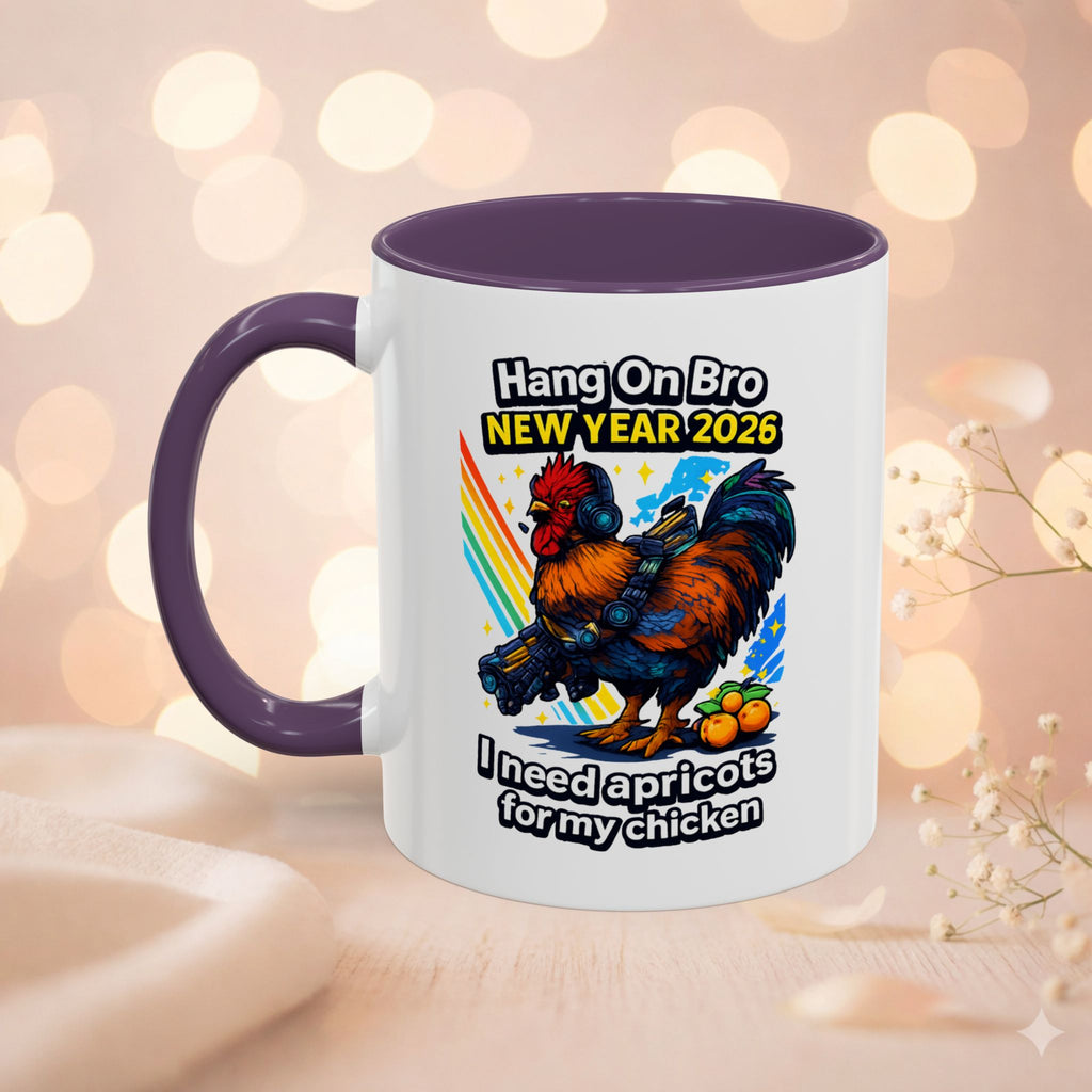 Hang On Bro 2026 Apricots Mug, Funny Rooster Gamer Coffee Mug 15oz Accent Cup, Arc Raiders Inspired Gift for Brother