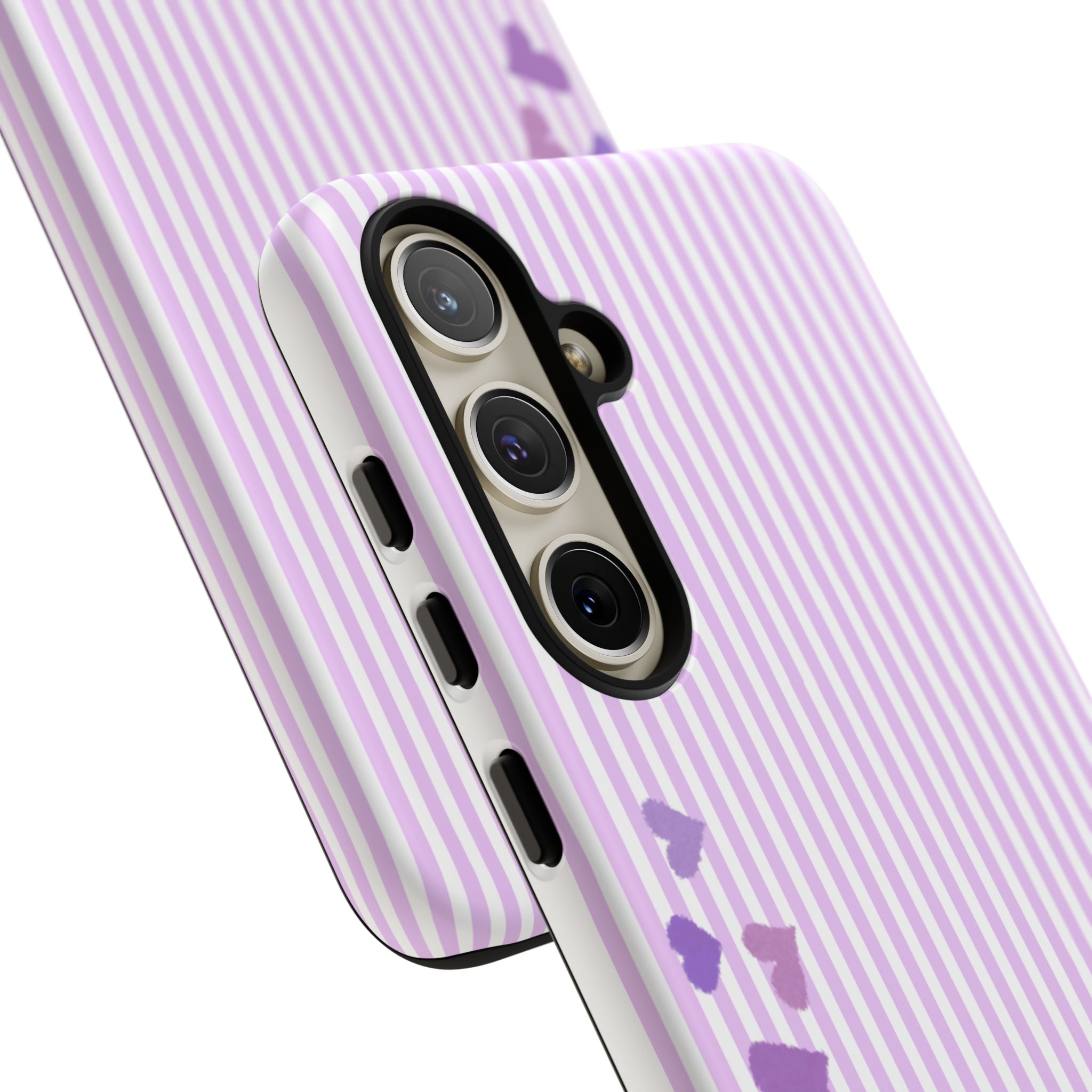 Valentines Day Striped hearts phone case, Purple Heart Floral Stripe Iphone case | Tough Cases - Iphone, Samsung and Pixel Mobile cases