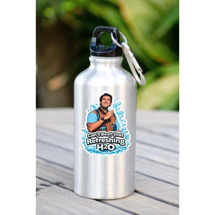 Refreshing H2O Funny Sticker | Water Lover Vinyl Decal | Hydration Humor Sticker | Outdoor Adventure Water Quote