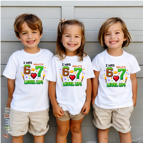 I Was 6 Now I’m 7 Gamer Birthday Shirt, Level Up 7th Birthday Tee, Video Game Party Shirt for Boys Girls, Pixel Gaming Birthday Outfit, Seven Birthday Gift Shirt