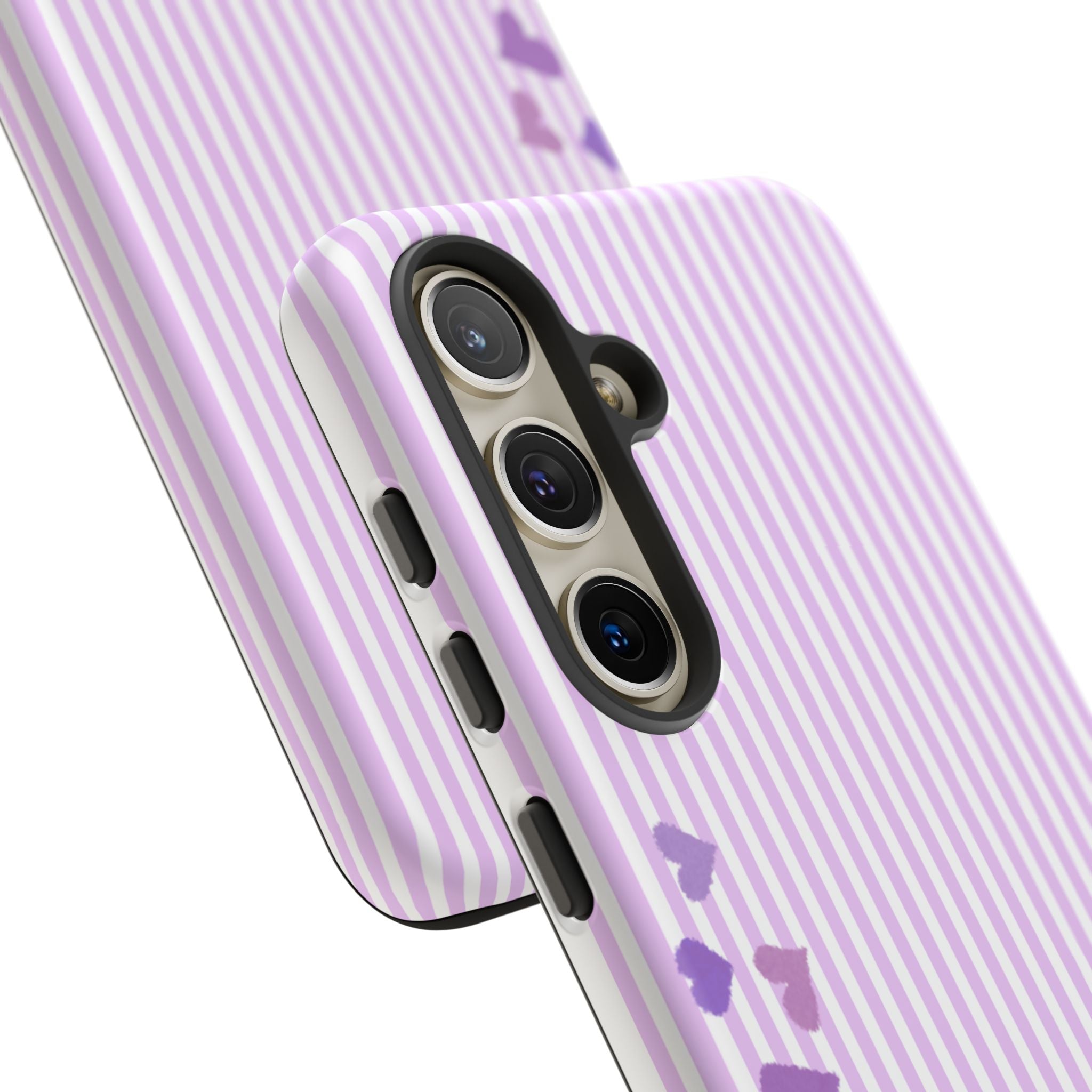 Valentines Day Striped hearts phone case, Purple Heart Floral Stripe Iphone case | Tough Cases - Iphone, Samsung and Pixel Mobile cases