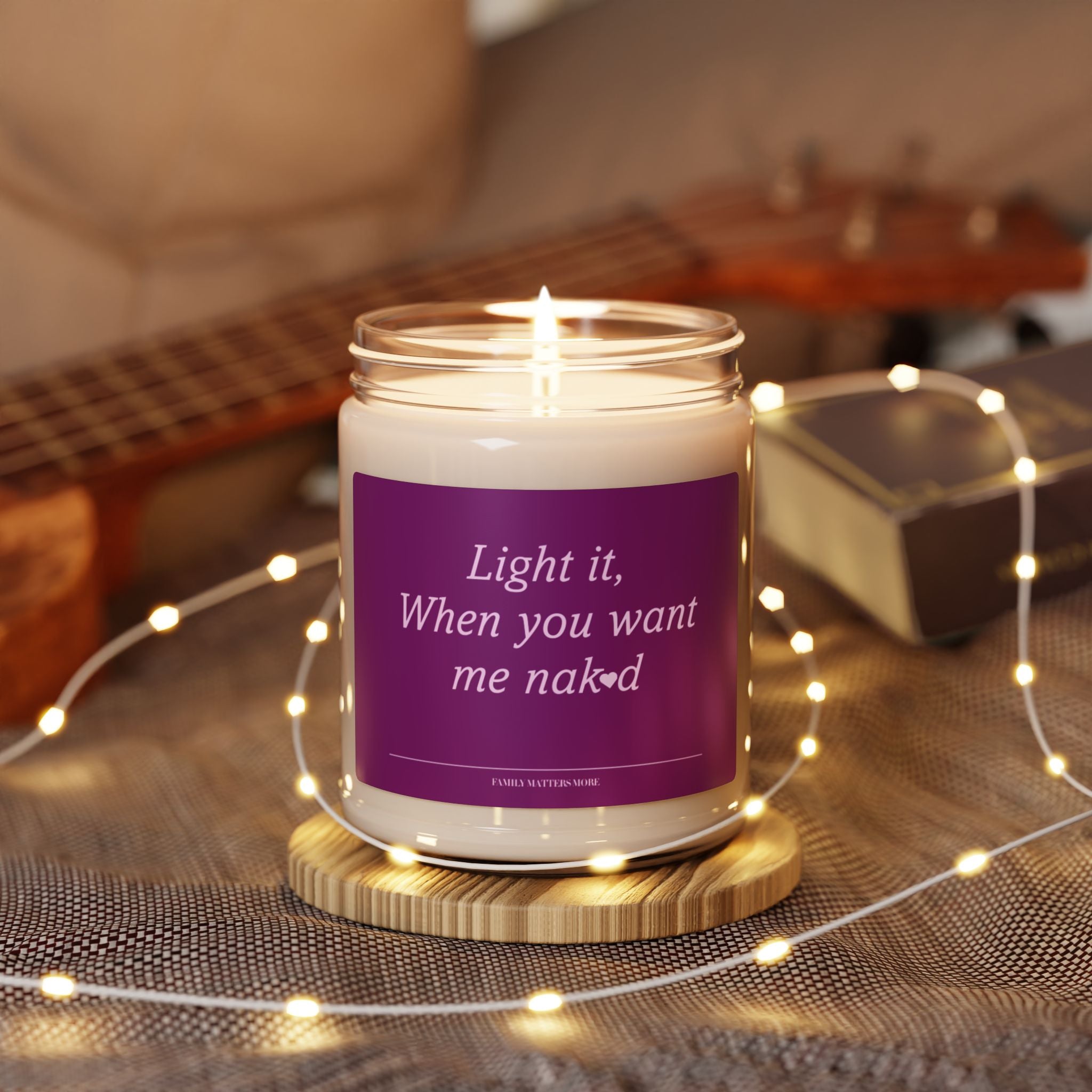 Romantic Vintage 9oz Soy Candle — "Light It When You Want Me Naked"