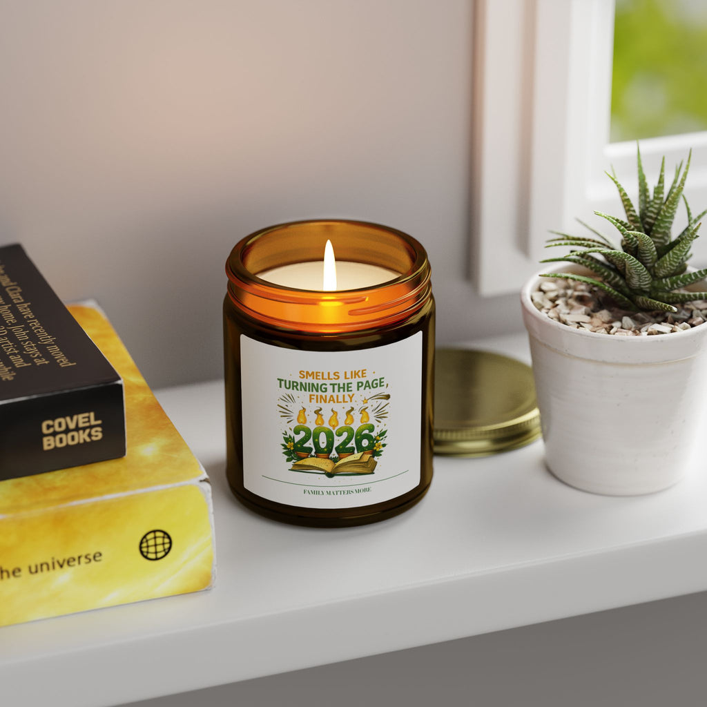 Smells Like Turning The Page Finally Candle, Funny 2026 New Year Soy Candle 4oz 9oz, Book Lover Gift, Scented Jar