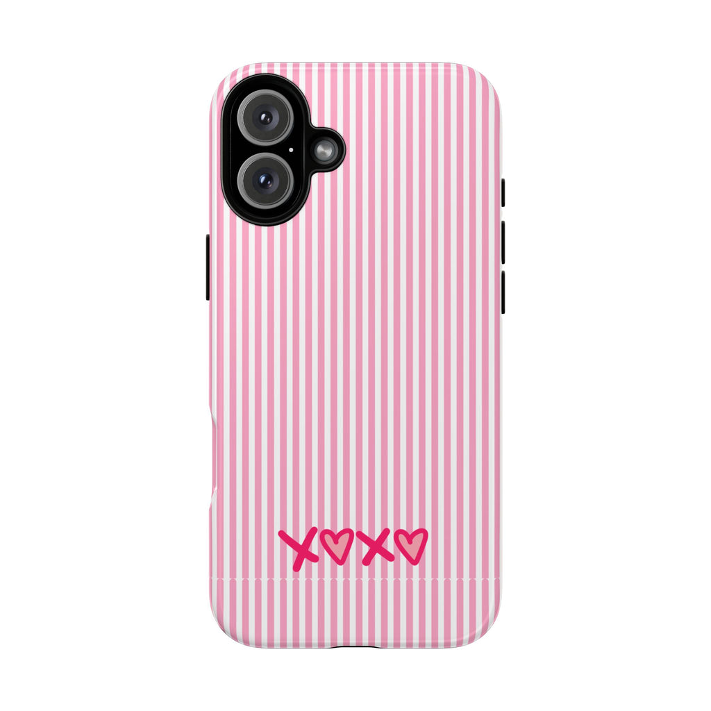 Galentines Day Pink Striped Lines phone case, Pink Stripe Iphone case | Tough Cases - Iphone, Samsung and Pixel Mobile cases