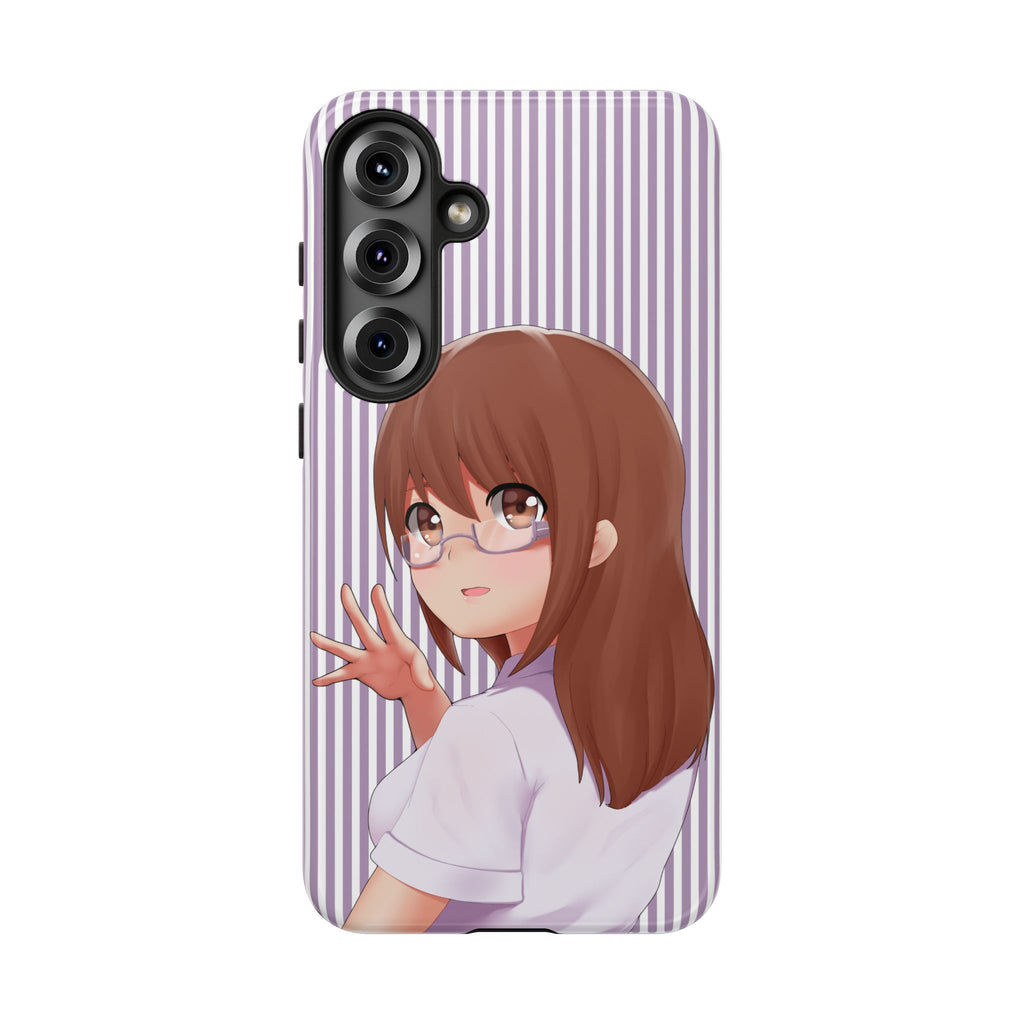 Galentines Day Striped lines mobile case, Glasses Anime Girl Stripe Iphone case | Tough Cases - Iphone, Samsung and Pixel Mobile cases