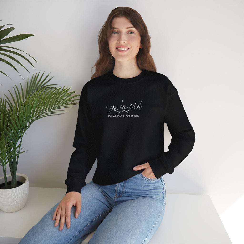 Yes I’m Cold Sweatshirt, Funny Winter Sweatshirt, Minimalist Cold Weather Sweater, Cozy Sweater Weather Shirt, Unisex Adult Youth Hoodie