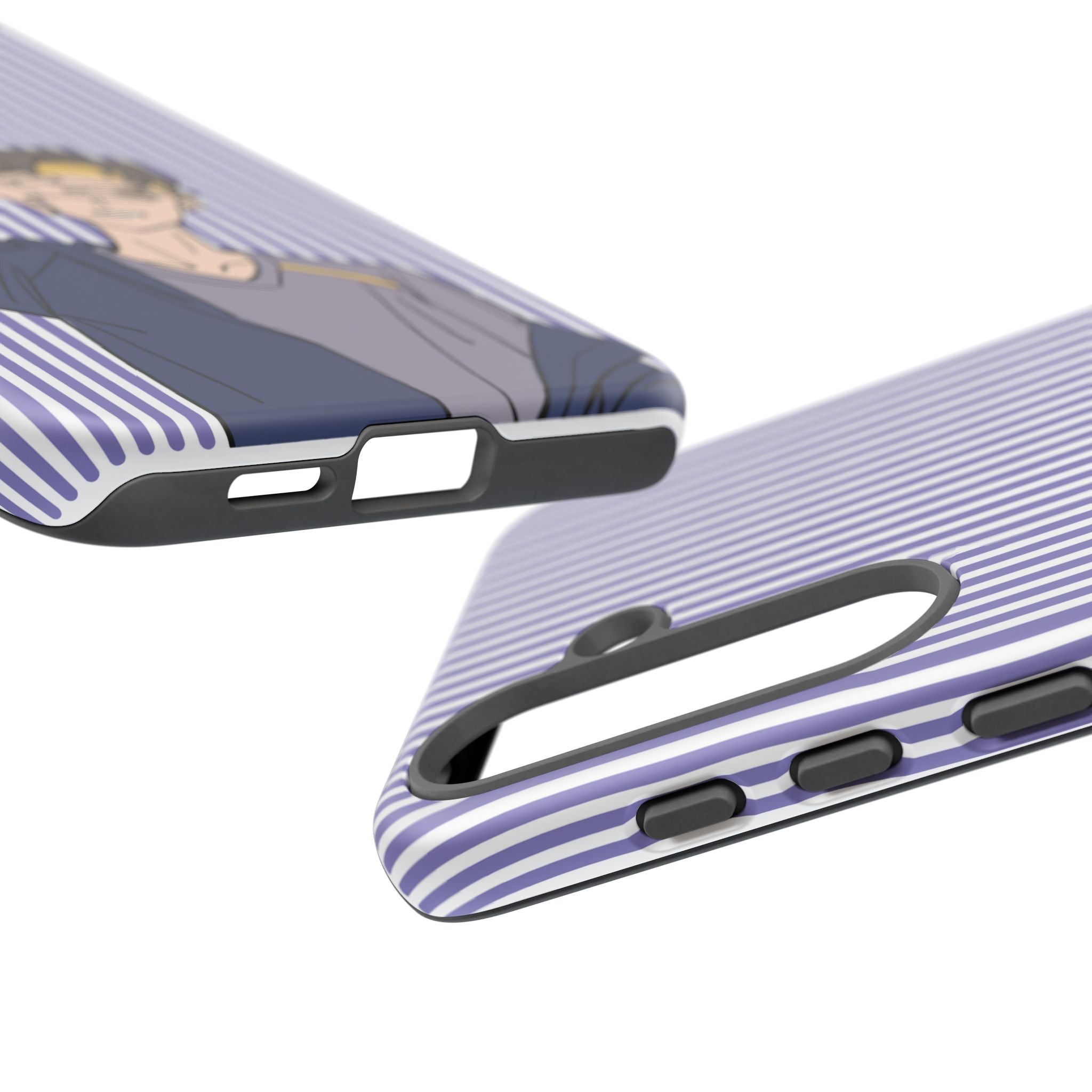 Casual Anime Guy Phone Case | Valentines Day Striped Lines phone case, Purple Stripe Iphone case - Iphone, Samsung and Pixel Mobile cases