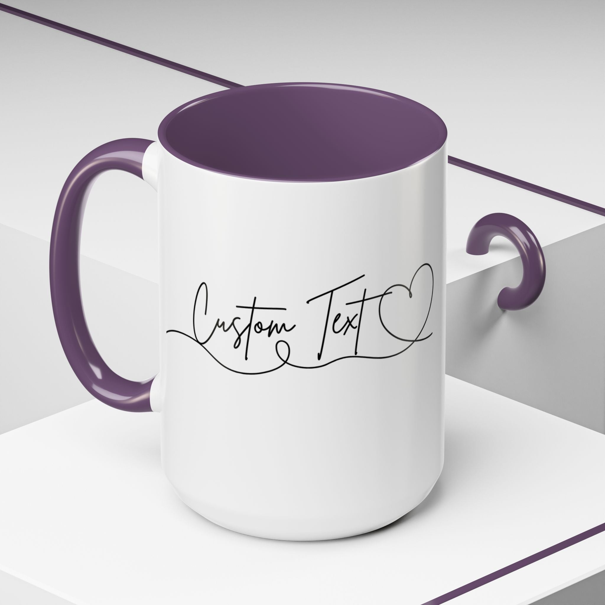 Personalized Name Mug, Custom Name Coffee Mug, Heart Name Mug, 11oz 15oz Ceramic Cup, Birthday Gift for Her Him