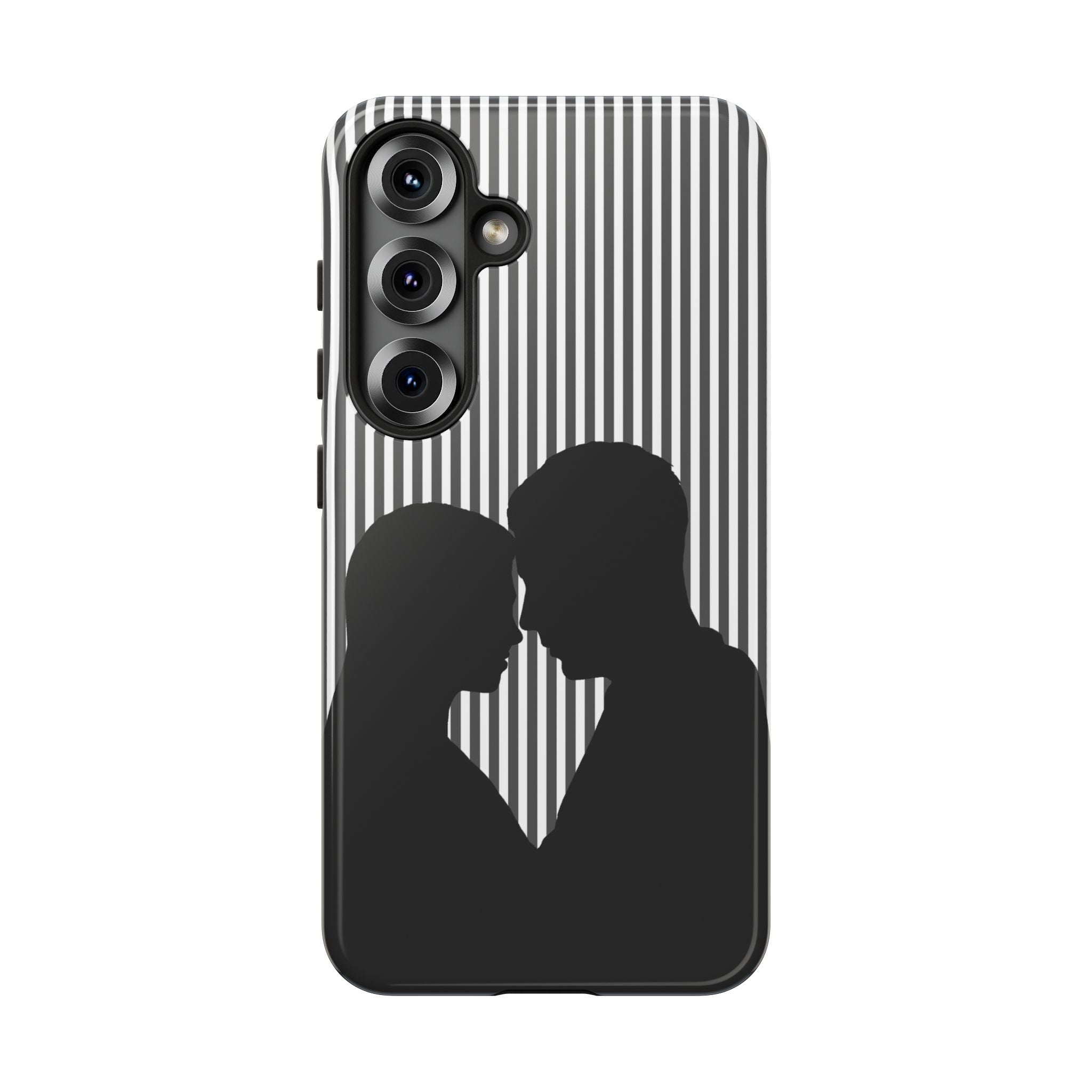 Silhouette Couple Phone Case | Galentines Day Striped Black and white phone case, Stripe Iphone case - Iphone, Samsung and Pixel Mobile case