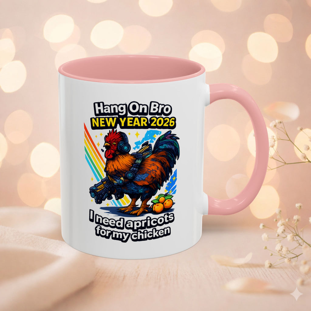 Hang On Bro 2026 Apricots Mug, Funny Rooster Gamer Coffee Mug 15oz Accent Cup, Arc Raiders Inspired Gift for Brother