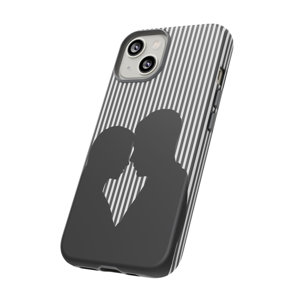 Silhouette Couple Phone Case | Galentines Day Striped Black and white phone case, Stripe Iphone case - Iphone, Samsung and Pixel Mobile case