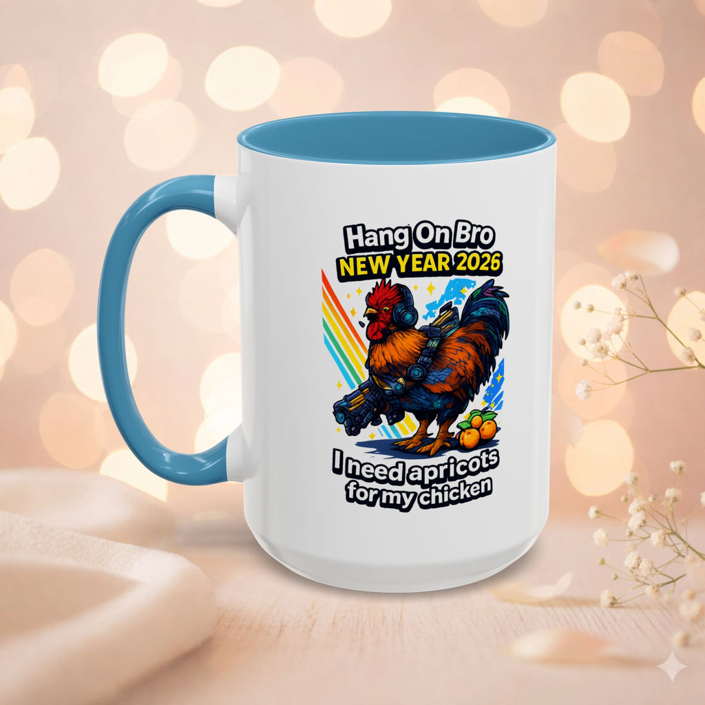 Hang On Bro 2026 Apricots Mug, Funny Rooster Gamer Coffee Mug 15oz Accent Cup, Arc Raiders Inspired Gift for Brother