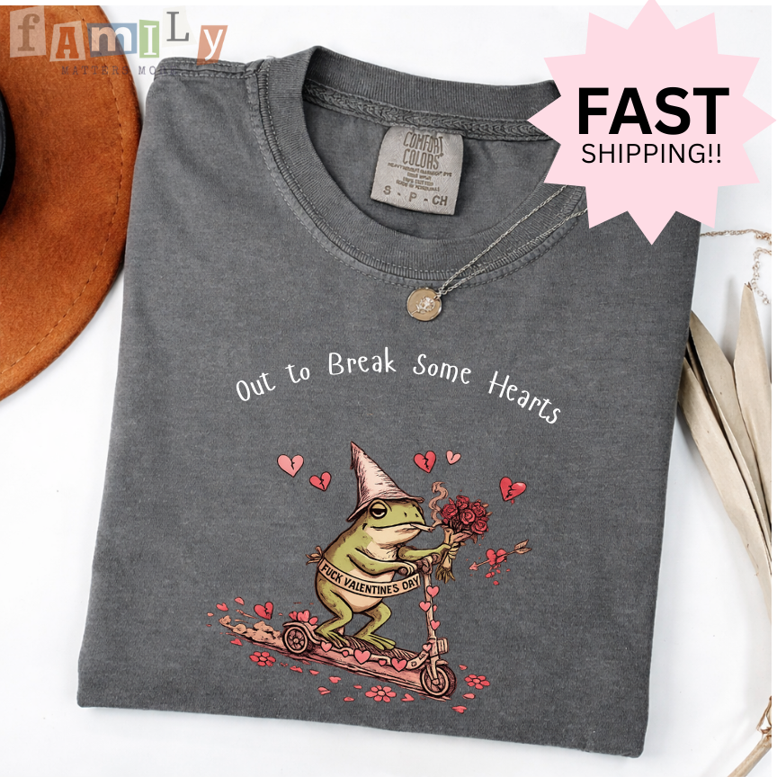 Out to Break Some Hearts Shirt, Funny Valentines Frog Tee, Inappropriate Aba Shirt, Offensive Stupid Unwearable T-Shirt