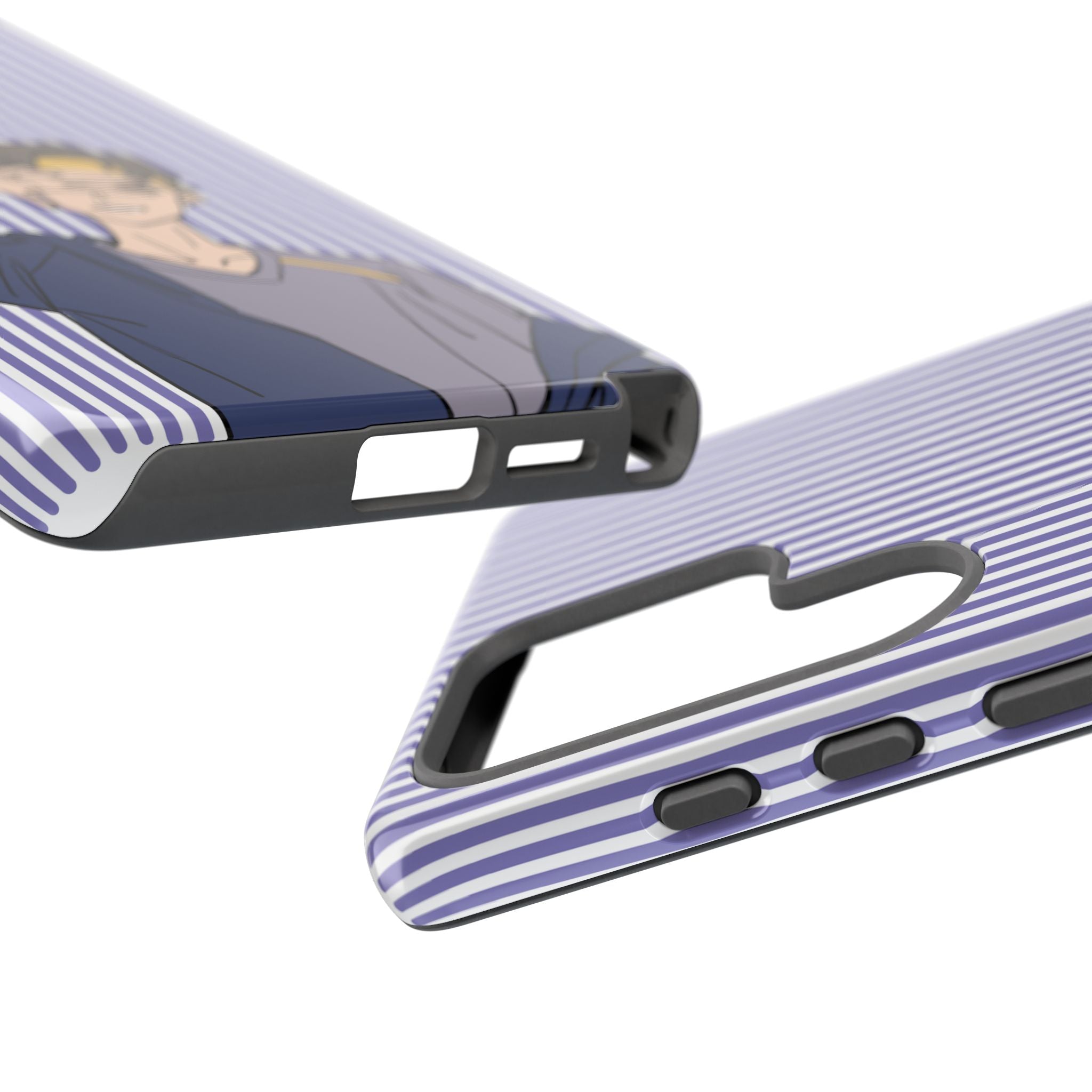 Casual Anime Guy Phone Case | Valentines Day Striped Lines phone case, Purple Stripe Iphone case - Iphone, Samsung and Pixel Mobile cases