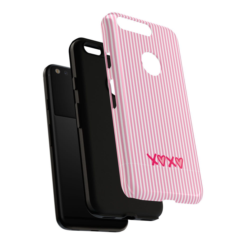 Galentines Day Pink Striped Lines phone case, Pink Stripe Iphone case | Tough Cases - Iphone, Samsung and Pixel Mobile cases
