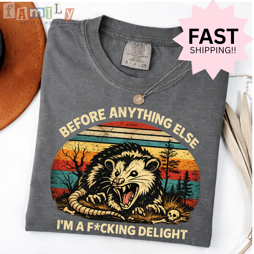 Before Anything Else I’m A F*cking Delight Shirt, Inappropriate Unwearable Stupid Tee, Aba Rbt Offensive Shirt, Comfort Colors 1717
