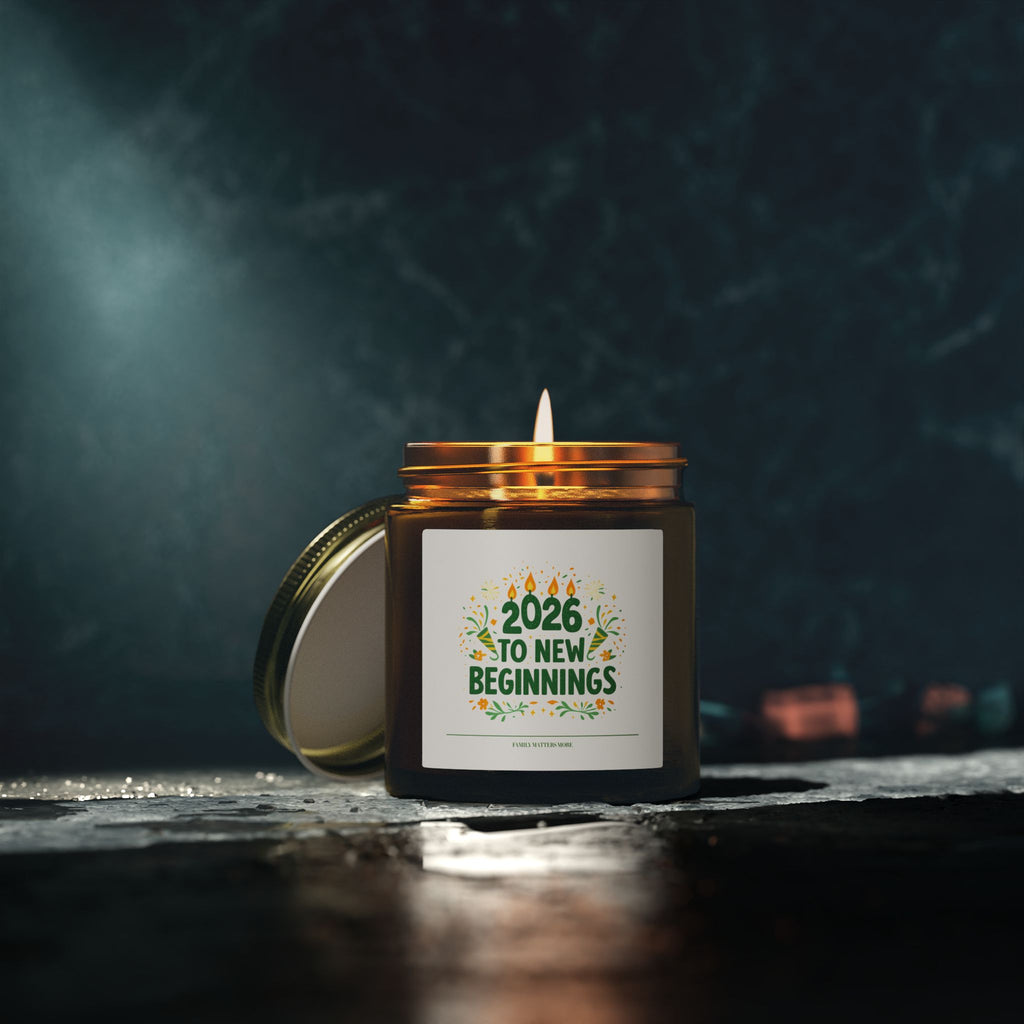 2026 To New Beginnings Candle, Happy New Year Scented Soy Candle 4oz 9oz, Hand Poured Jar, NYE Gift