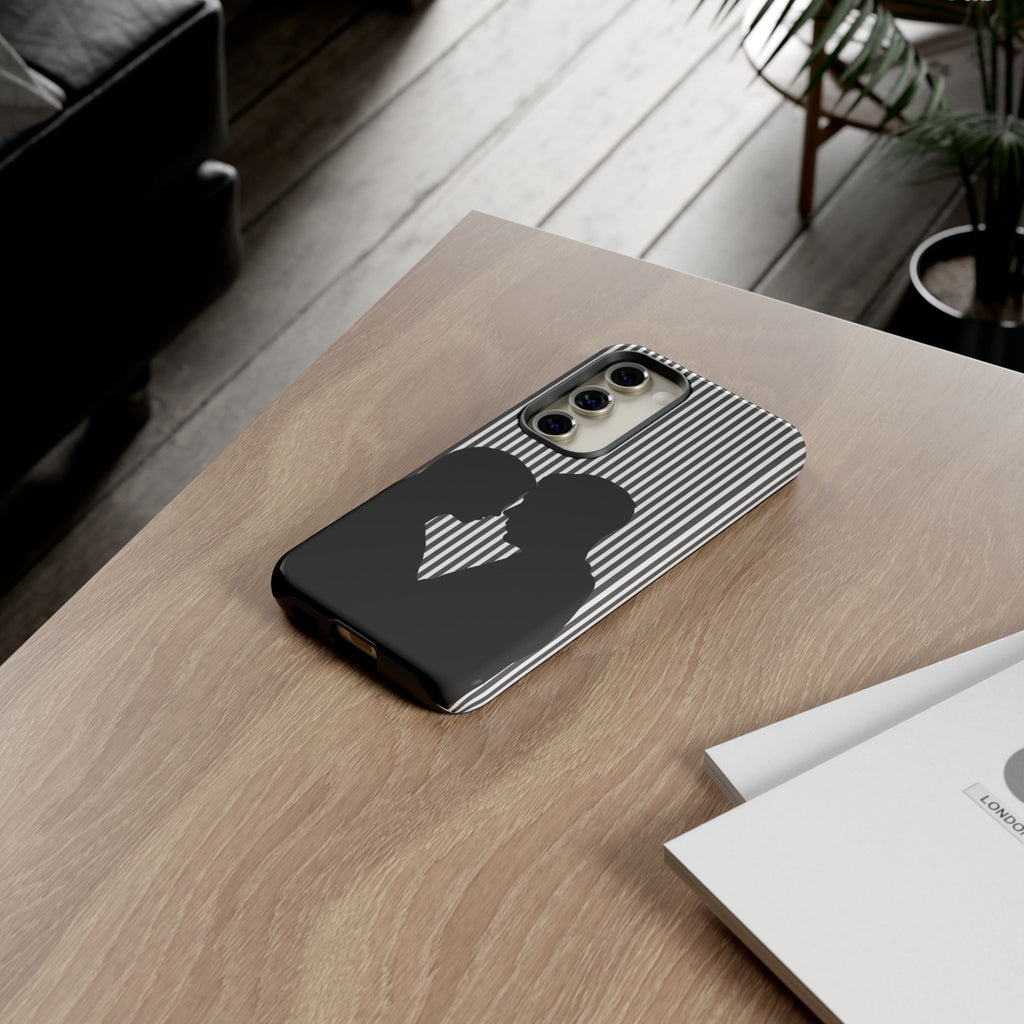 Silhouette Couple Phone Case | Galentines Day Striped Black and white phone case, Stripe Iphone case - Iphone, Samsung and Pixel Mobile case
