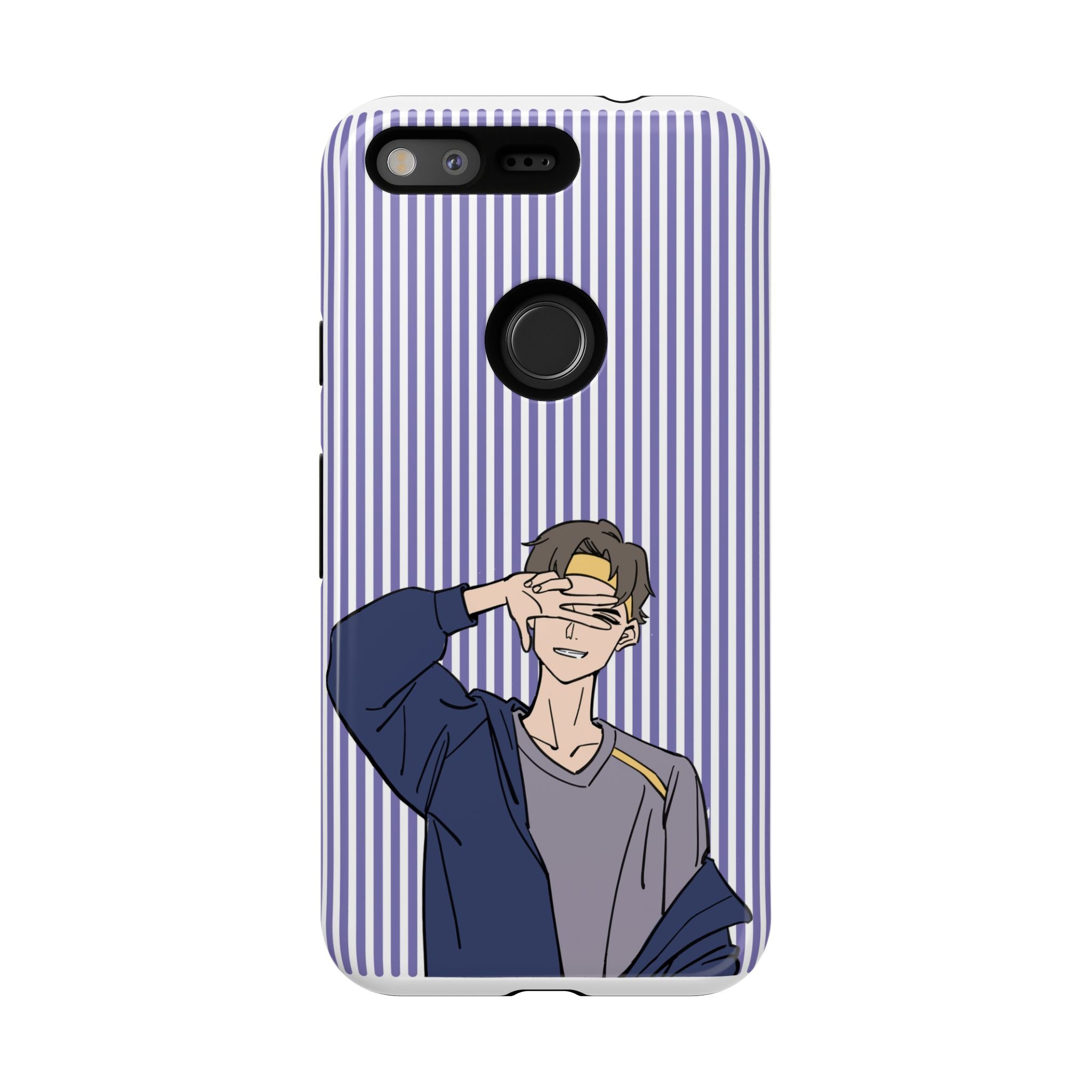 Casual Anime Guy Phone Case | Valentines Day Striped Lines phone case, Purple Stripe Iphone case - Iphone, Samsung and Pixel Mobile cases