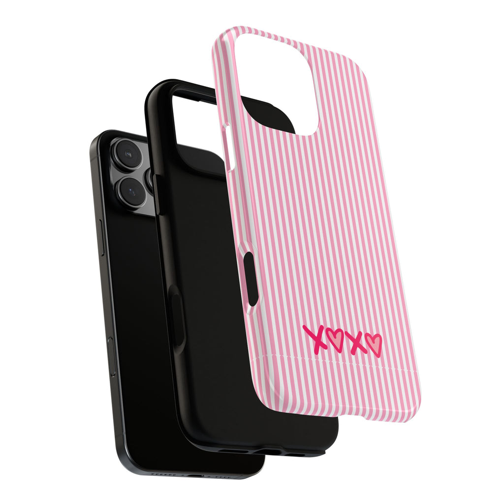 Galentines Day Pink Striped Lines phone case, Pink Stripe Iphone case | Tough Cases - Iphone, Samsung and Pixel Mobile cases
