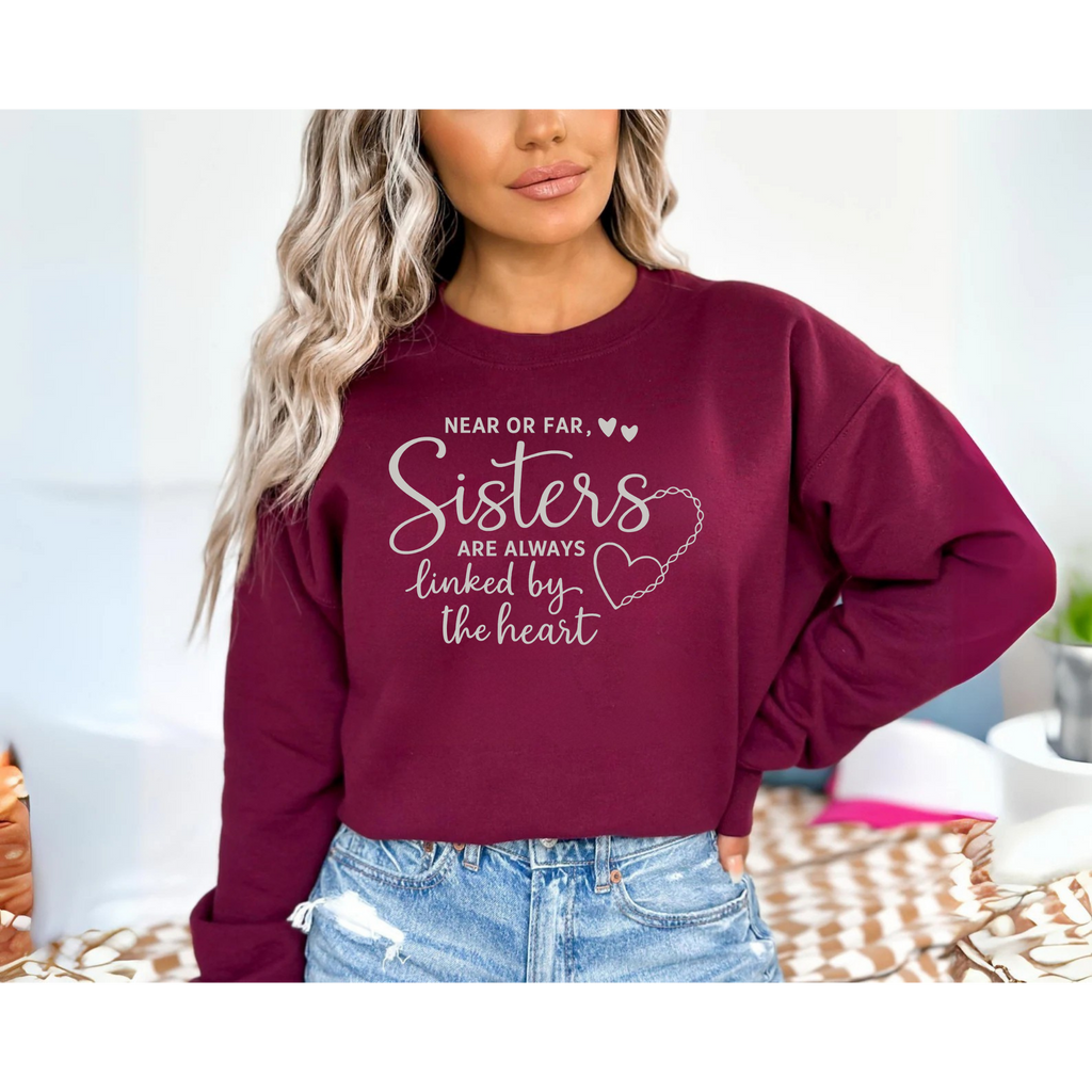 sister sweatshirt, gift for sister, sister hoodie, sister love gift, long distance sis, sisters bond, sister quote tee, family love shirt, sister birthday gift, sisters forever, sibling gift, cozy sister hoodie, heart sister shirt